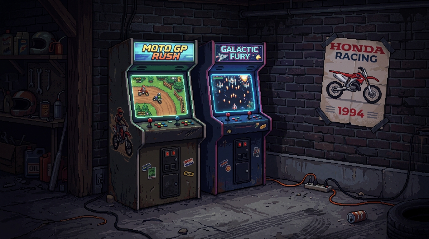 Garage404 arcade corner — Honda Racing 1994